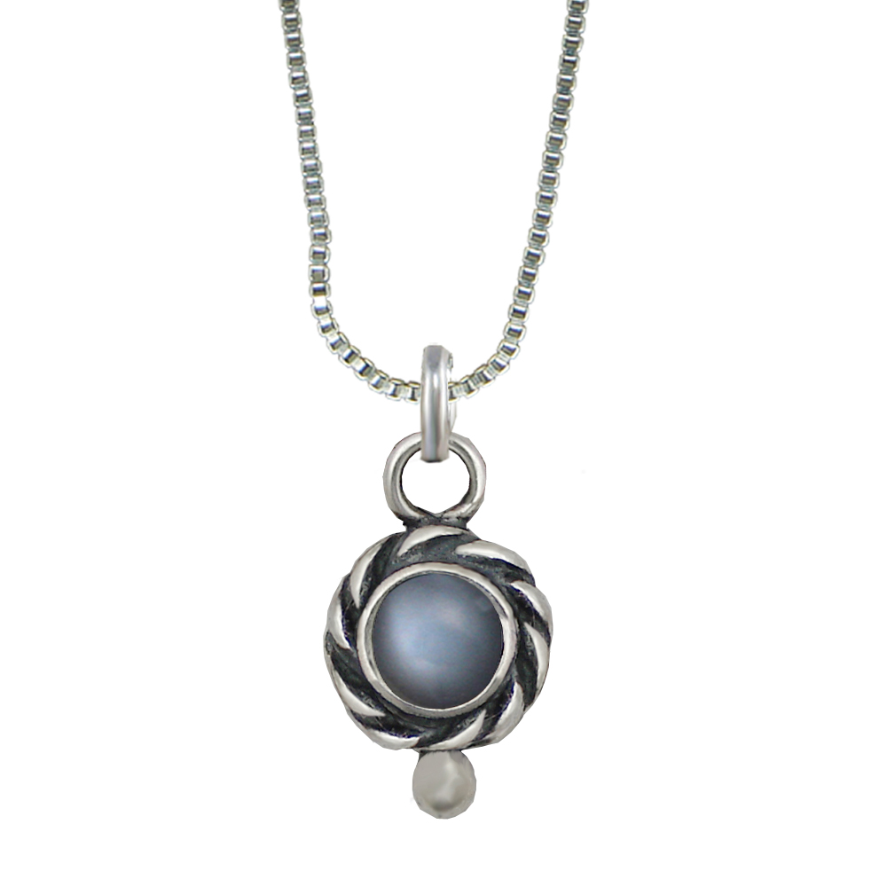 Sterling Silver Little Grey Moonstone Pendant Necklace